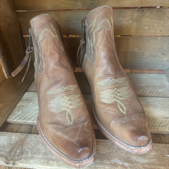 Freebird Wolfie Leather Ankle Booties Western Size 9 - Picture 8 of 13